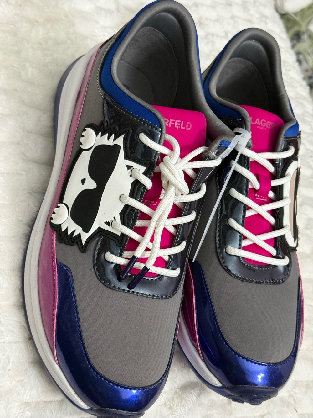 karl lagerfeld Paris Coty Sneaker In Cactus Flower/ Dark Slate Size:11 $150 - Picture 2 of 9
